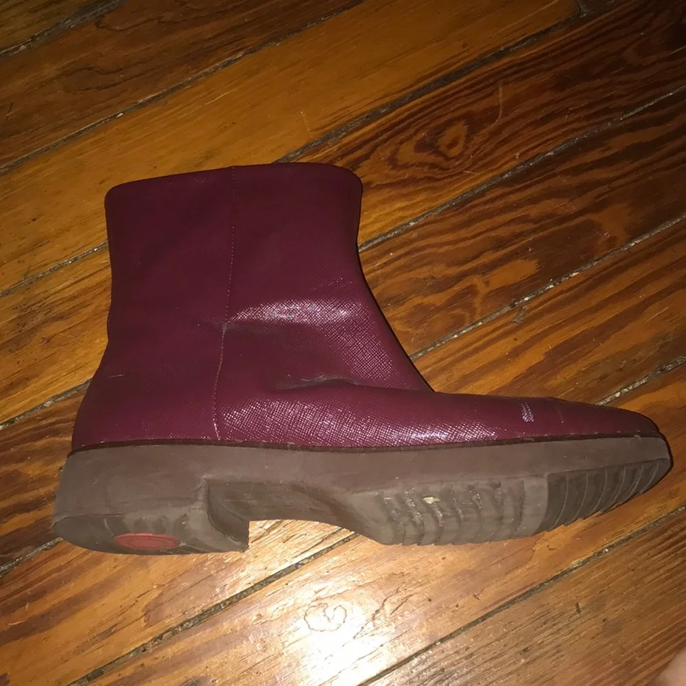 Fitflop burgundy ankle boots, worn once